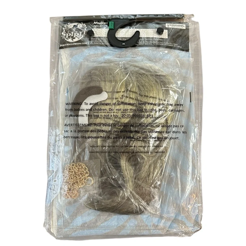 NWT Spirit Halloween Adult Large Tiger King Mullet Man‎ Costume Wig Funny New - Picture 4 of 5